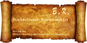 Buchbinder Konstantin névjegykártya